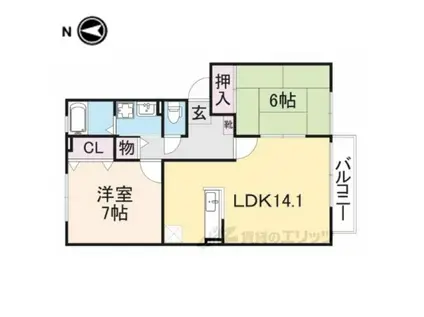 セントレ・デ・トゥース(2LDK/2階)の間取り写真