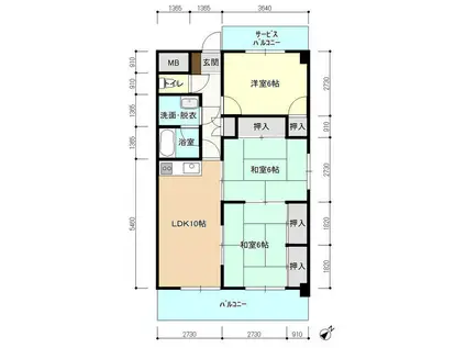コート・アールズII(3LDK/1階)の間取り写真
