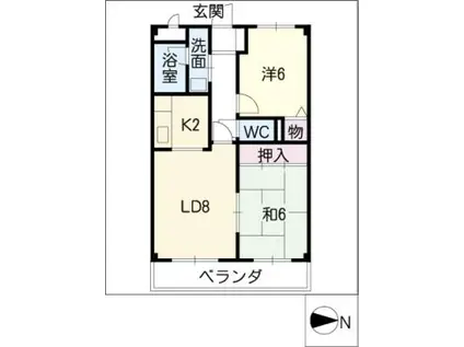 ドレスデン本郷(2LDK/6階)の間取り写真