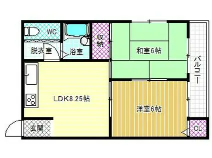 サンドリーム(2LDK/3階)の間取り写真
