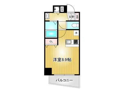 プレサンス覚王山D-STYLEII(ワンルーム/11階)の間取り写真