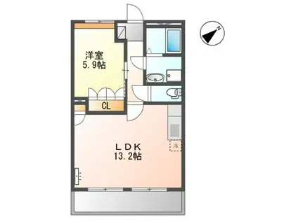 レインボーサンリッチ(1LDK/2階)の間取り写真