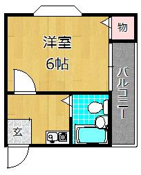 JPアパートメント枚方(1K/3階)の間取り写真