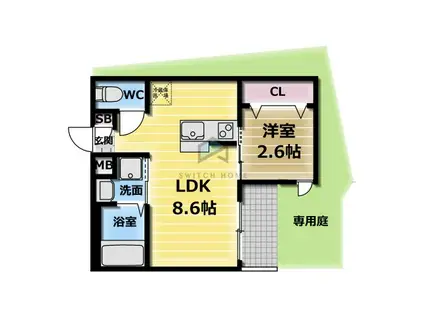 リアコート近大南II(1LDK/1階)の間取り写真