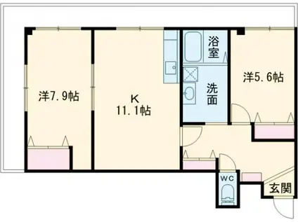 レ・レーヴ・ヴィオレ(2LDK/3階)の間取り写真