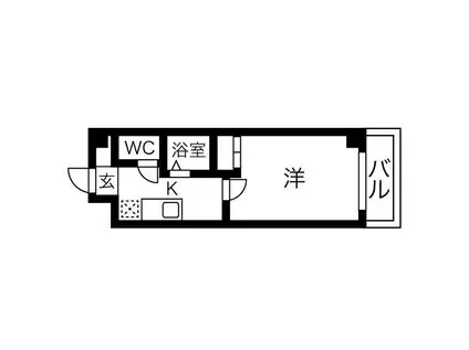 パークハウスナンバ(1K/8階)の間取り写真