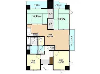 ヴェルシャトー府中(4LDK/8階)の間取り写真