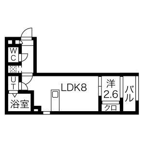アソシエ中村(1LDK/1階)の間取り写真