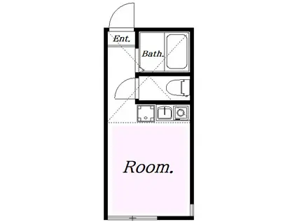 ユナイト衣笠 パトリシアの瞳(ワンルーム/2階)の間取り写真