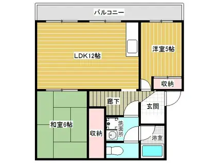 たかみマンション(2LDK/3階)の間取り写真