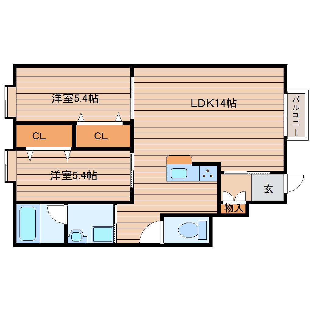 CCR-2011(2LDK/1階)の間取り写真