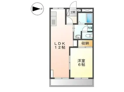 フラワーバスケット(1LDK/2階)の間取り写真