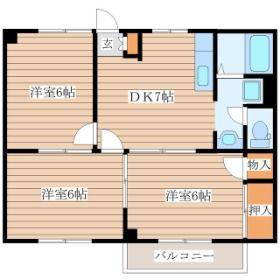 パラメーゾンA(3DK/1階)の間取り写真