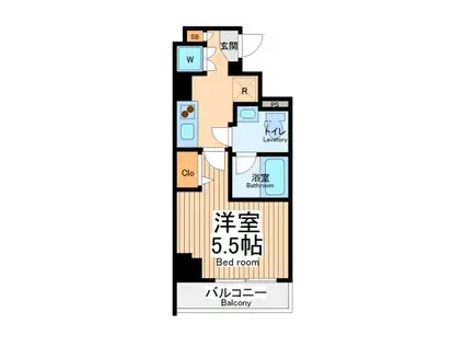 ルクシェール横濱生麦(1K/6階)の間取り写真