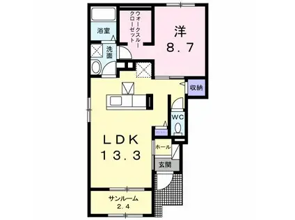 花屋敷 II(1LDK/1階)の間取り写真