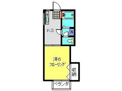 サンローズ日吉(1K/1階)の間取り写真