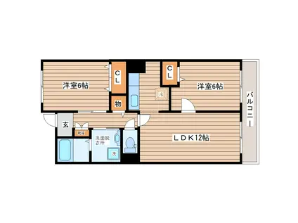 アンフィニ・MM(2LDK/1階)の間取り写真