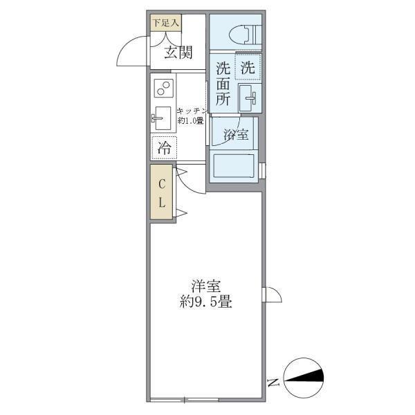ミューズ新小岩(1K/4階)の間取り写真