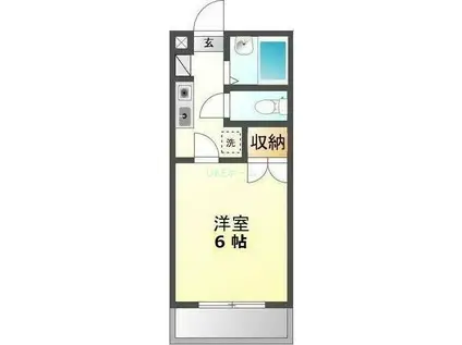 メイプル・I(1K/2階)の間取り写真