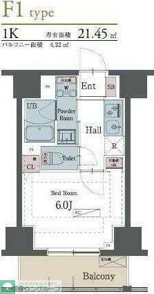 ラグゼナ横浜鶴見(1K/4階)の間取り写真
