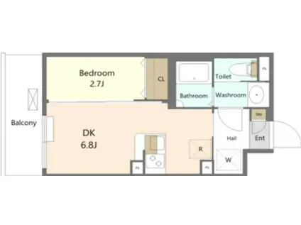 エスグランデ大森(1DK/3階)の間取り写真