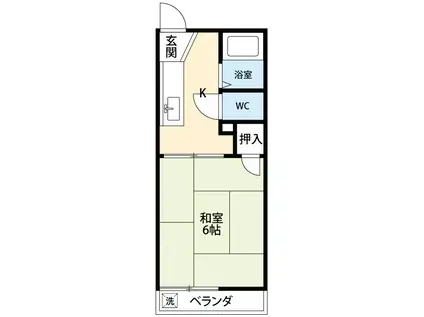 メゾン南公園(1K/2階)の間取り写真