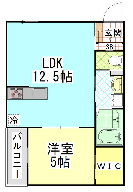 リビングライフ八尾山本(1LDK/3階)の間取り写真