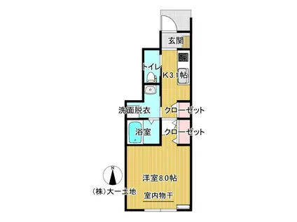 FIORE桜町 C棟(1K/1階)の間取り写真