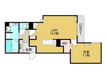 スペチアーレ平野西(1LDK/2階)の間取り写真