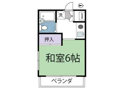 足利屋ハイツ(1K/2階)の間取り写真