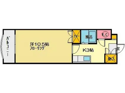 シャルム井尻(1K/4階)の間取り写真