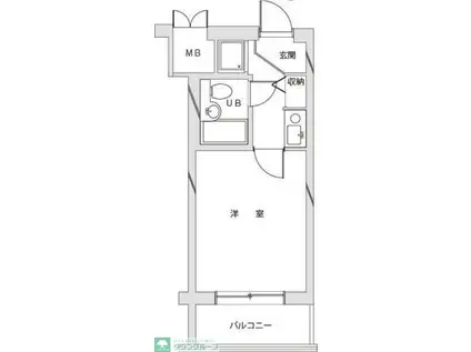 ライオンズテラス武蔵小金井(1K/3階)の間取り写真