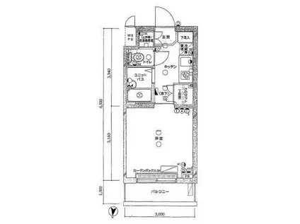 ルーブル芦花公園(1K/2階)の間取り写真