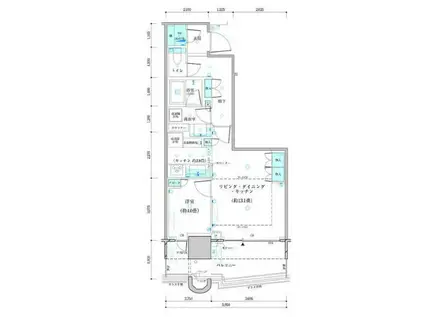 パークタワー勝どき ミッド棟(1LDK/20階)の間取り写真