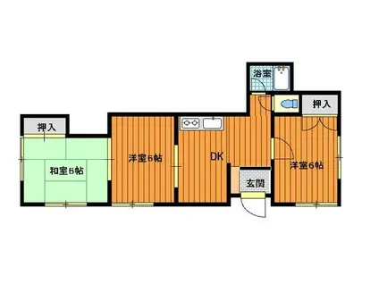 リバーサイドハイツ(3DK/1階)の間取り写真