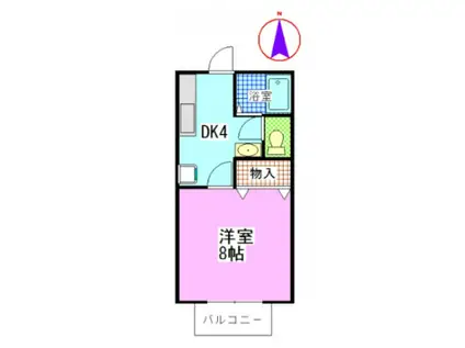 シングルライフ富田(1DK/2階)の間取り写真