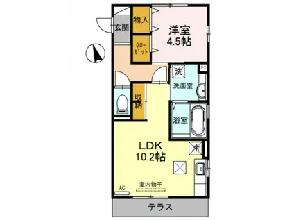 グレイス(1LDK/1階)の間取り写真