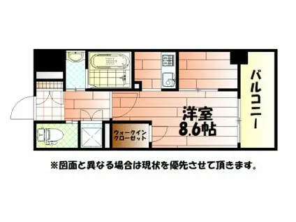 ERDE三萩野 エルデミハギノ(1K/6階)の間取り写真