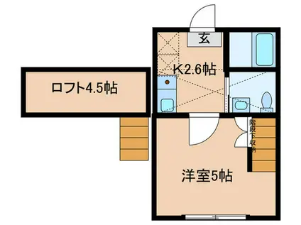 ココペリ北里(1K/2階)の間取り写真