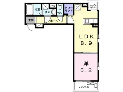 ル・リアン柏の葉II(1LDK/3階)の間取り写真