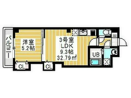 シエルブルー幕張本郷(1LDK/3階)の間取り写真