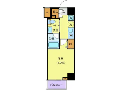 LOG鶴見(1K/2階)の間取り写真