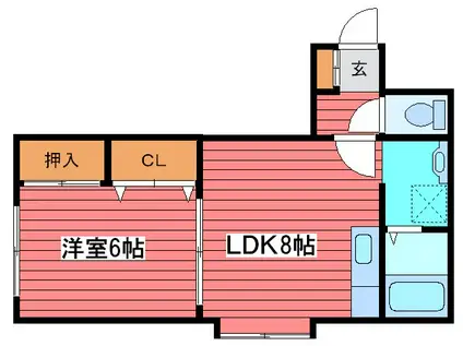 メゾンドソレイユ(1LDK/3階)の間取り写真