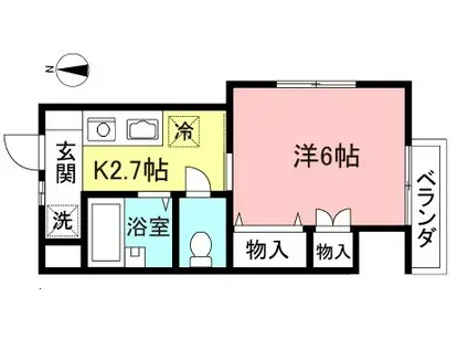 メゾンドジェイA棟(1K/2階)の間取り写真