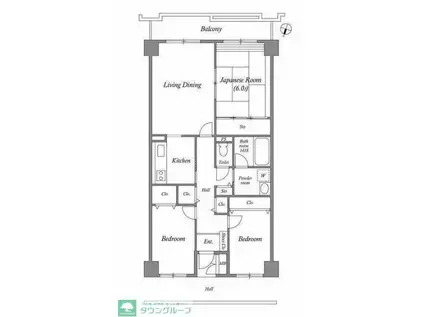 カッシア習志野(3LDK/4階)の間取り写真