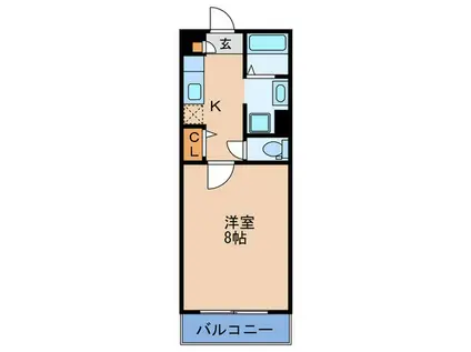 エルヴェールキャトル(1K/2階)の間取り写真