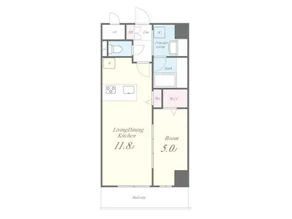 KS AVENIR(1LDK/2階)の間取り写真