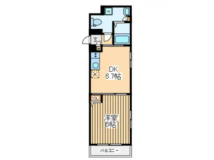 マキシヴ百合ヶ丘トレ(1DK/4階)の間取り写真