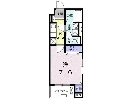 シトラスコート 本厚木(1K/2階)の間取り写真