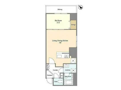 ニフィット日本橋横山町(1LDK/3階)の間取り写真